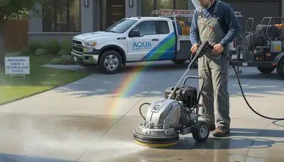 Kissimmee, FL painters pressure cleaning concrete driveway and walkway for curb appeal
