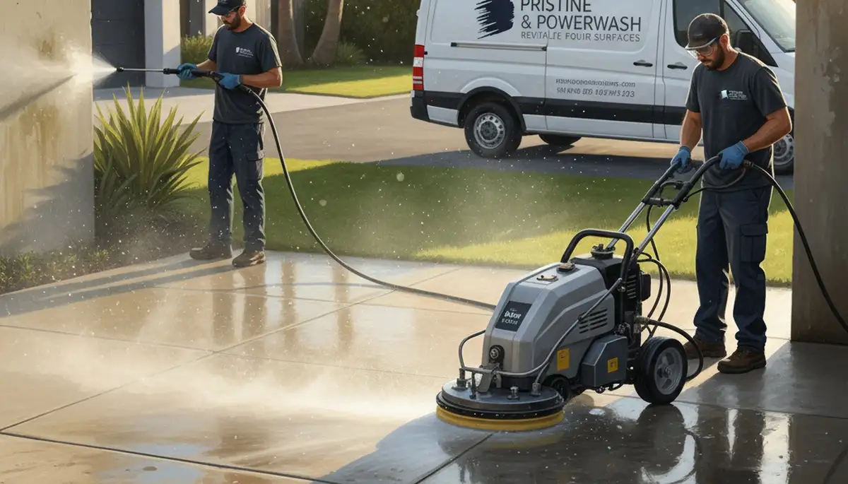 Concrete pressure cleaning in Kissimmee, FL for driveways and walkways on a painting service page