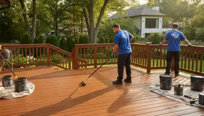 Deck staining service in Kissimmee, FL by Kissimmee Paint Pros for wood deck protection