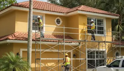 Professional painters in Kissimmee, FL applying interior paint for a home improvement project