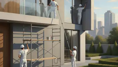 Professional house painters applying exterior paint in Kissimmee, FL