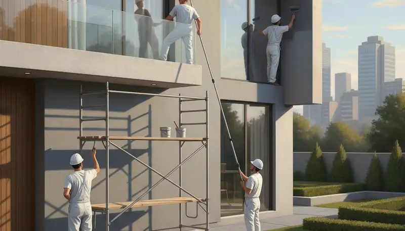 Professional house painters applying exterior paint in Kissimmee, FL