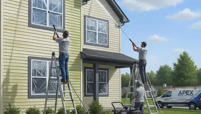 Vinyl siding pressure cleaning in Kissimmee, FL to remove algae, mold, and grime from a home exterior
