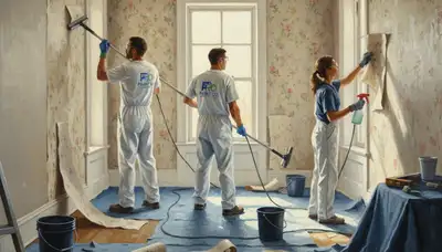 Wallpaper removal prep for Kissimmee, FL homes with clean wall stripping and smooth surface finishing